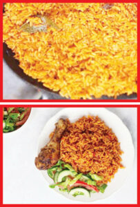 Tasty rice and beans jollof