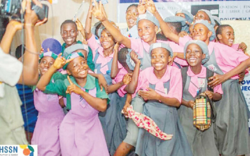 Students during the event to mark International Day of the girl child in Lagos