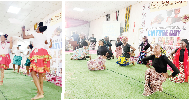 Students at Lead British International School, Abuja drama and dance during their Culture Day event