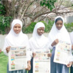 Students of Ladybird School, Kano reading Teen Trust