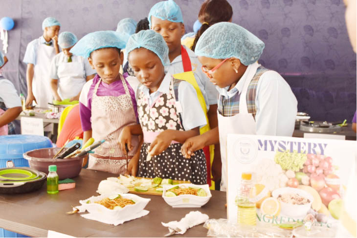 Students of Premier International  School, Abuja , during their cooking competition