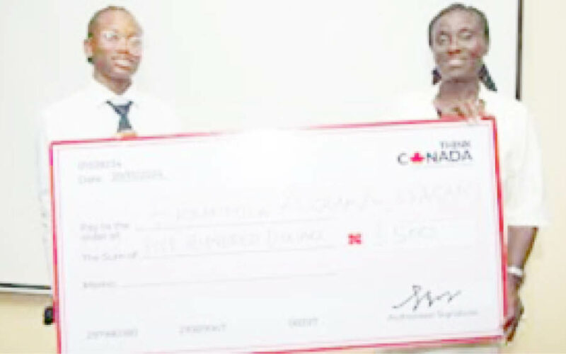 Nigerian students who emerged second and third winners of Think Canada Fair essay competition