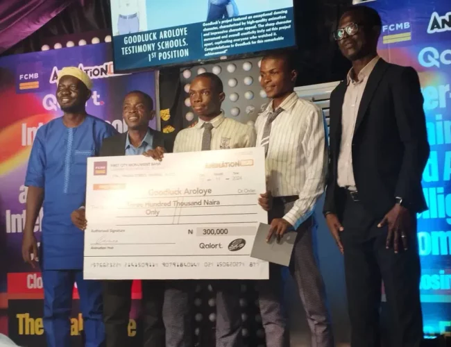 14 year old student wins inter-school animation competition in Lagos