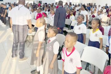 Pupils of Lead British International School, during their Press Assembly