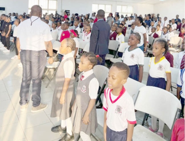 Pupils of Lead British International School, during their Press Assembly