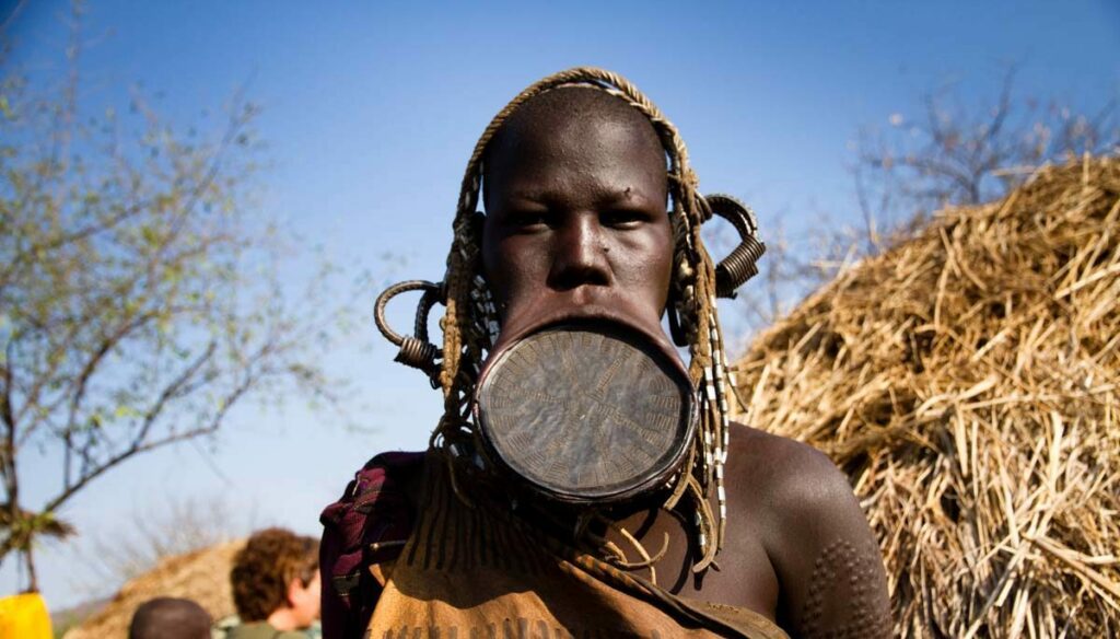 Unique lip plate practice of Mursi Tribe of Ethiopia