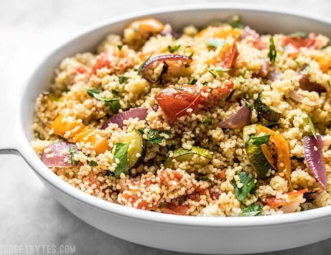 Preparing delicious vegetable Couscous