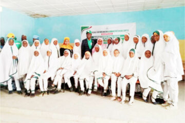 Students of Governor’s Girl College, Kano, after an enlightenment programme  on the dangers of substance abuse