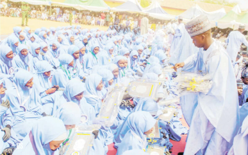 Students of Madarasatu Ahlu Badar Walkulliyatu Litahfizil Qur’an Islamiyya during their graduation