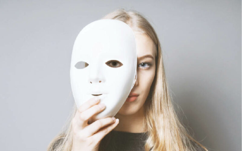 The girl behind the mask