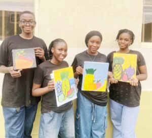 Students of Lead British International School during their Sip and paint Event