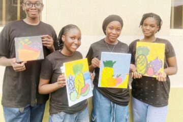 Students of Lead British International School during their Sip and paint Event