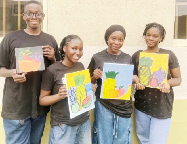 Students of Lead British International School during their Sip and paint Event