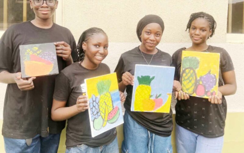 Students of Lead British International School during their Sip and paint Event