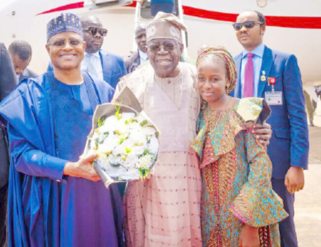 Meet the lucky Kaduna flower girl who welcomed both President and First Lady