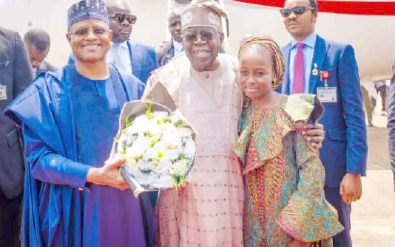Meet the lucky Kaduna flower girl who welcomed both President and First Lady