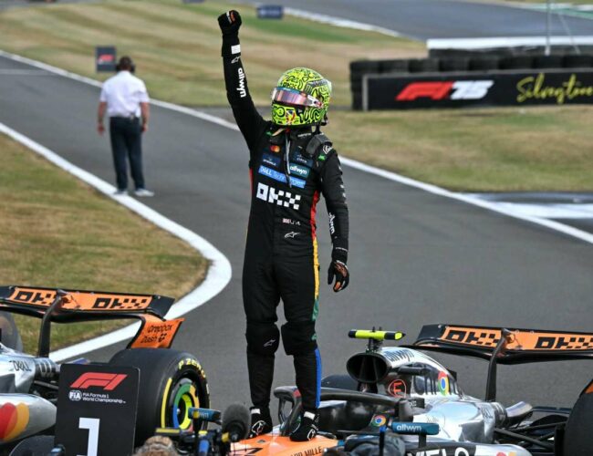 Norris takes first Silverstone win in dramatic race