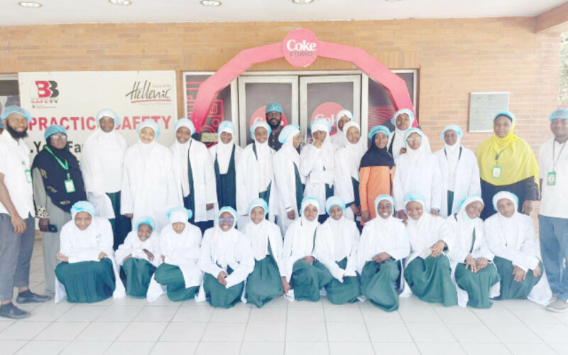 Students of I Scholars International Academy during their excursion to Coca cola Bottling company
