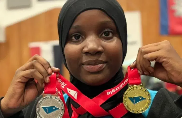 Nafisa Aminu, 17, from Yobe, named World Best in English at 2025 TeenEagle Finals in London...Photo Credit: Leadership