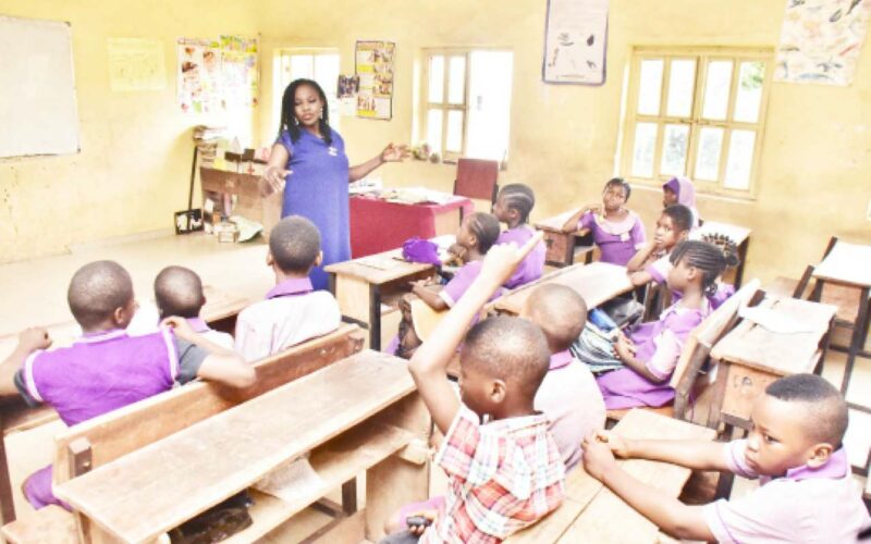 Pupils in their classroom in Jabi primary school, Abuja Photo: Onyekachukwu Obi